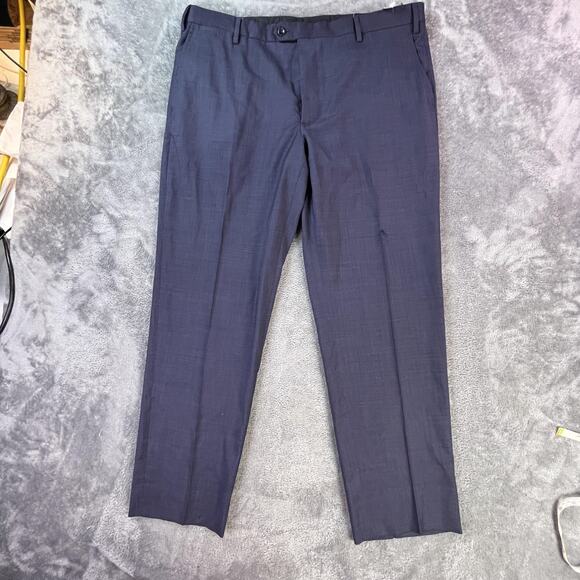 Giorgio Armani Pants Mens 38x30 Navy Blue Dress Trousers Made in Italy Textured - Picture 1 of 13